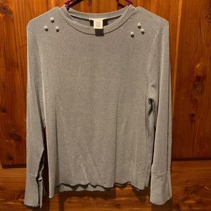 Striped embellished blouse